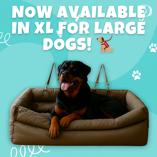 PawMaxi LuxRide™ – Premium Faux Leather Car Seat & Bed for Pets