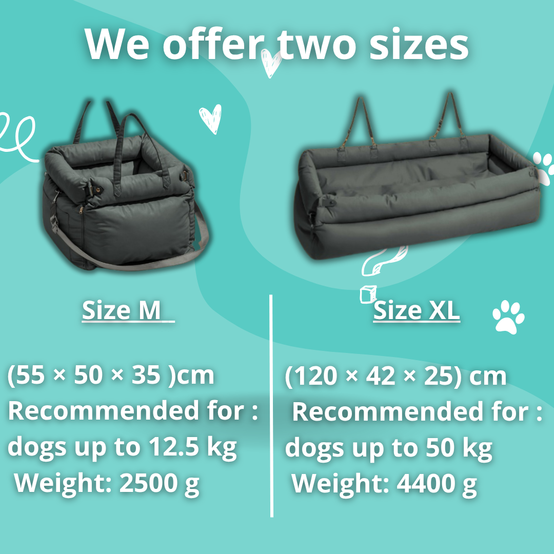 PawMaxi LuxRide™ – Premium Faux Leather Car Seat & Bed for Pets