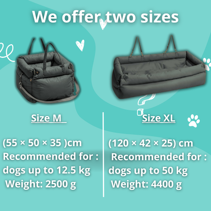 PawMaxi LuxRide™ – Premium Faux Leather Car Seat & Bed for Pets