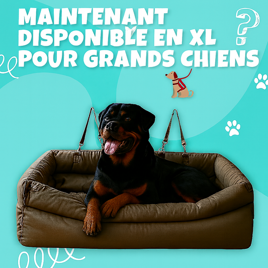 PawMaxi LuxRide™ – Siège Auto & Lit Premium en Simili Cuir pour Animaux