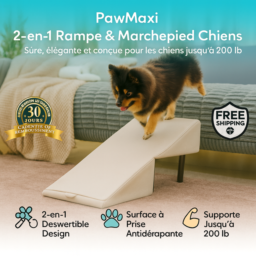 🐾PawMaxi™ ConvertiRamp Rampe & Marchepied 2-en-1 en Bois pour Chien