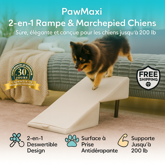 🐾PawMaxi™ ConvertiRamp Rampe & Marchepied 2-en-1 en Bois pour Chien