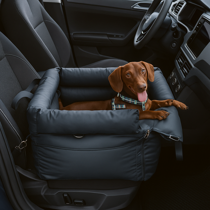 PawMaxi LuxRide™ – Premium Faux Leather Car Seat & Bed for Pets