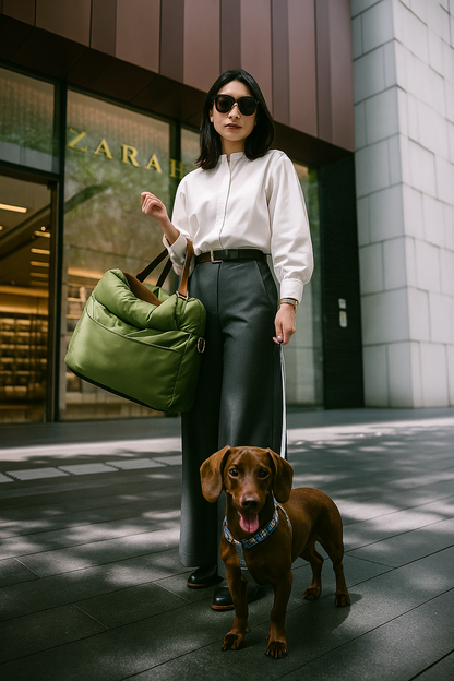 PawMaxi LuxRide™ – Premium Faux Leather Car Seat & Bed for Pets