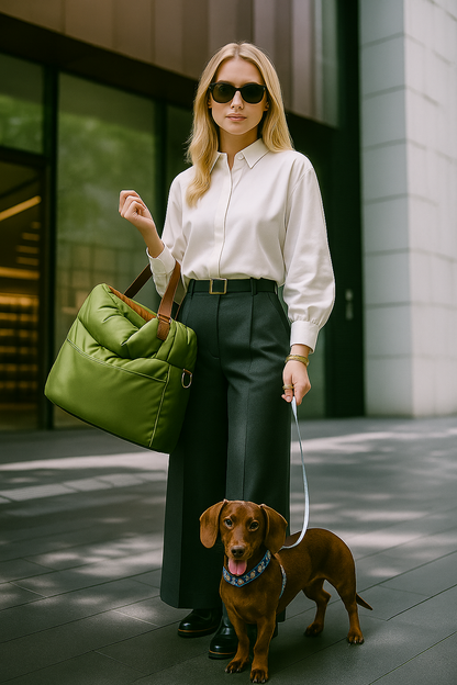 PawMaxi LuxRide™ – Premium Faux Leather Car Seat & Bed for Pets