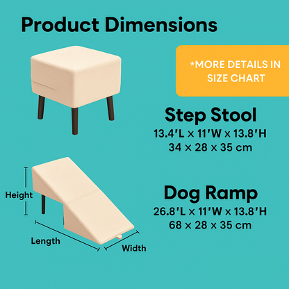 🐾PawMaxi™ ConvertiRamp  2-in-1 Wooden Dog Ramp & Step Stool