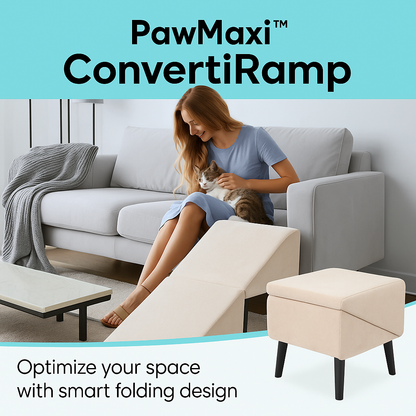🐾PawMaxi™ ConvertiRamp  2-in-1 Wooden Dog Ramp & Step Stool