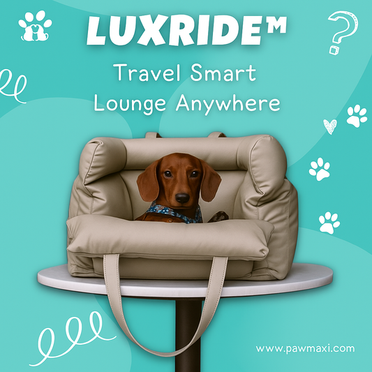 PawMaxi LuxRide™ – Premium Faux Leather Car Seat & Bed for Pets