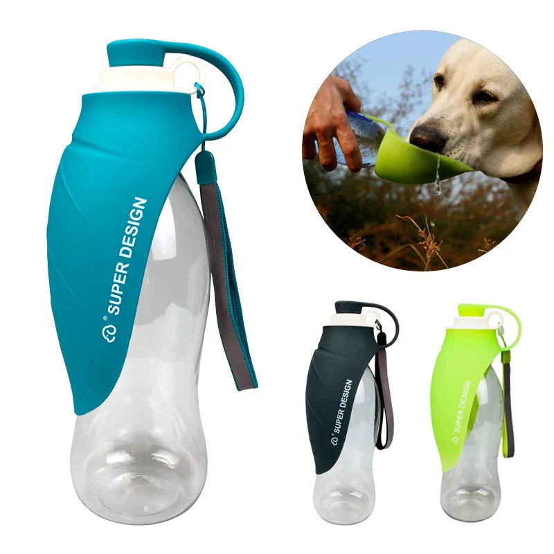 580ml Sport Portable Pet Dog Water Bottle Silicone Travel Dog Bowl For Puppy Cat Drinking Outdoor Pet Water Dispenser - PawMaxi