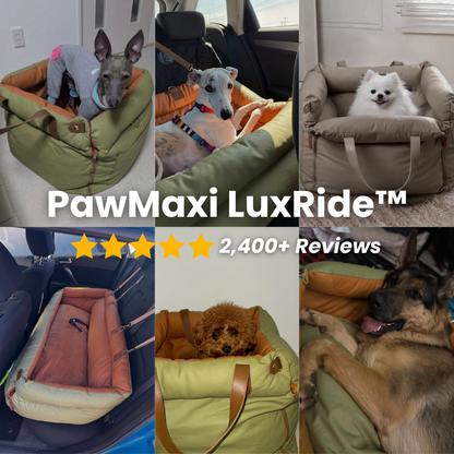 PawMaxi LuxRide™ – Premium Faux Leather Car Seat & Bed for Pets